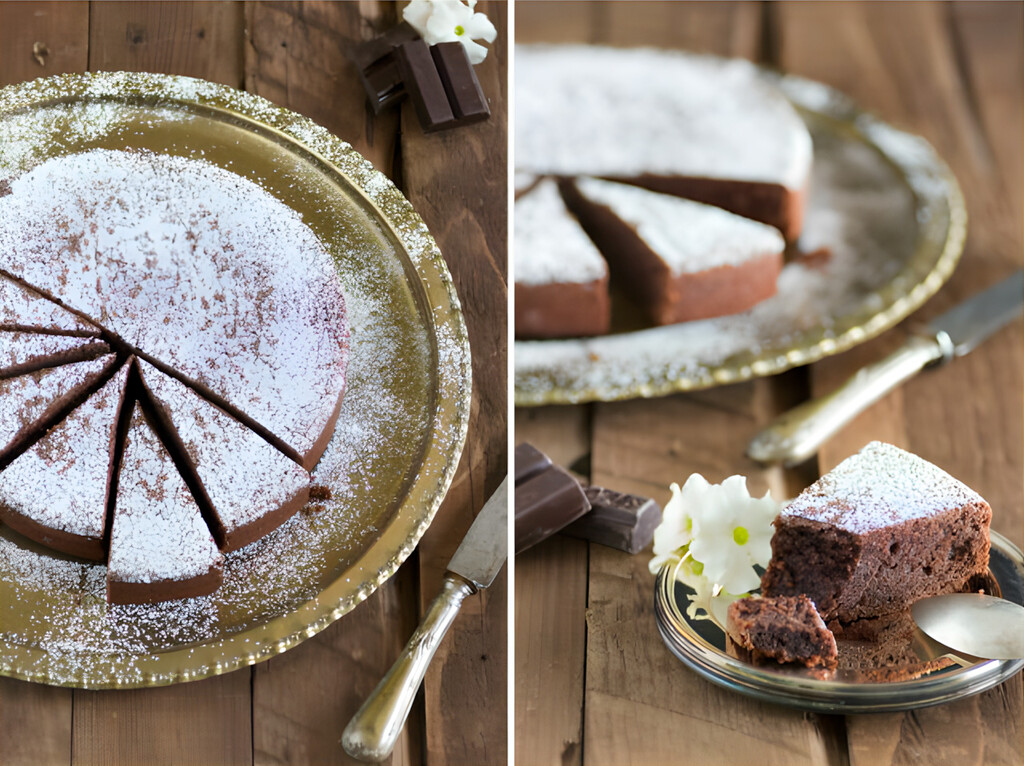 Receta de torta caprese, un suculento pastel de chocolate italiano sin gluten
