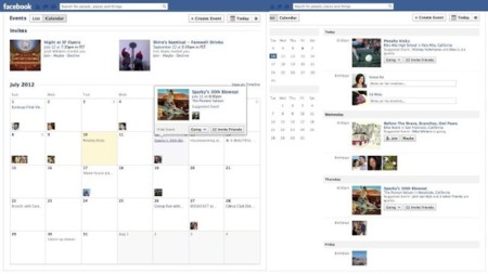Facebook rediseña la sección de eventos incorporando visualizaciones de lista y calendario