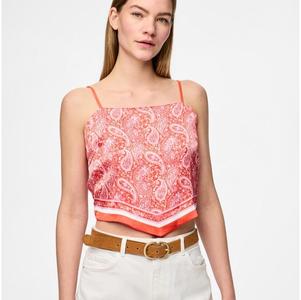 Pieces - Top tipo pañuelo de mujer.