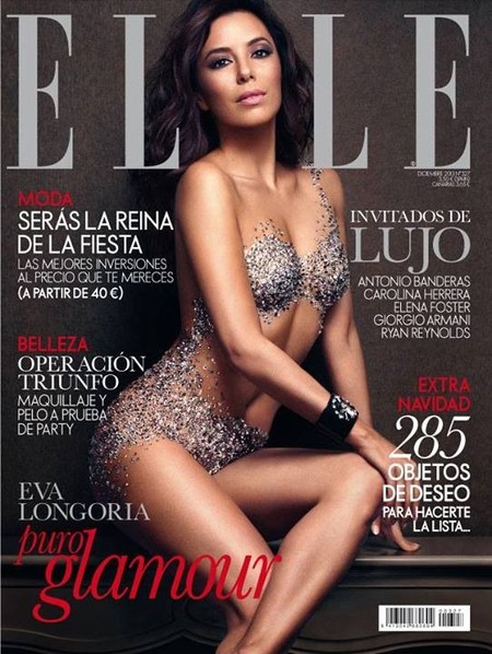 Y la afortunada en llenarse de Swarovskis en Elle es... ¡Eva Longoria!