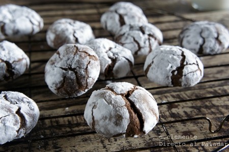 Galletas crinkles de chocolate. Receta