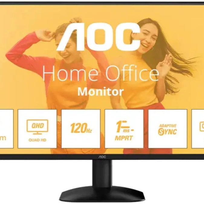 Monitor - AOC Q27B35S3, 27" QHD, 120 Hz, 4 ms GtG, 1 ms MPRT, IPS, Adaptive sync, Negro
