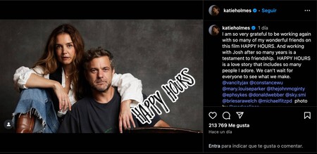 La publicación de Katie Holmes en Instagram