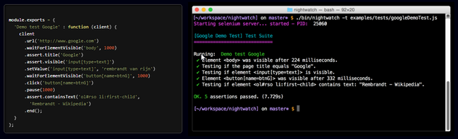 Ejemplo de Nightwatch.js