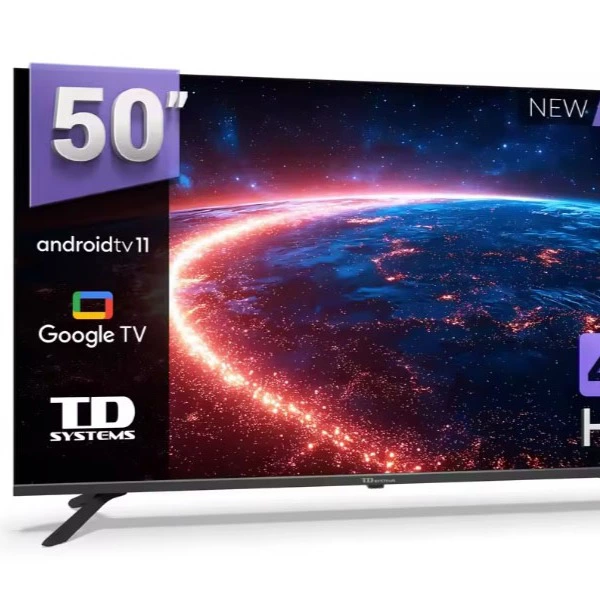 Smart TV 50 pulgadas 4K Hey Google Official Assistant con control por voz. Televisor Android 11 - TD Systems K50DLK20GLE