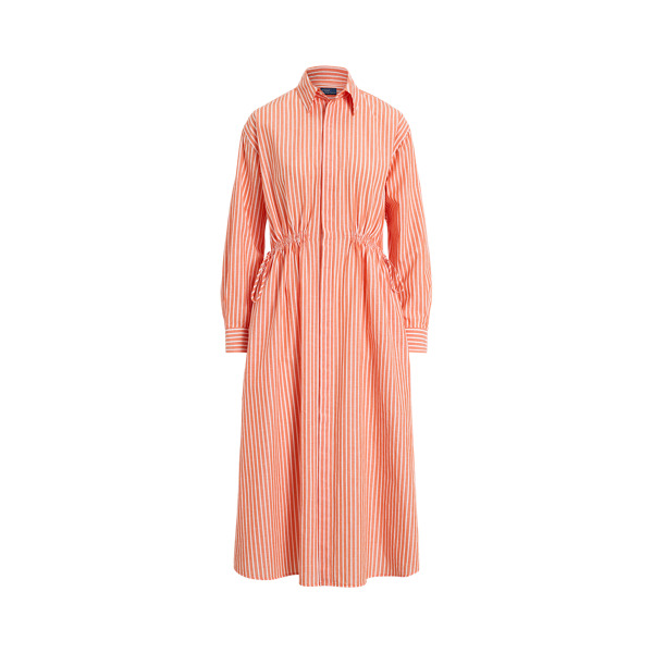 Vestido camisero de algodón y lino