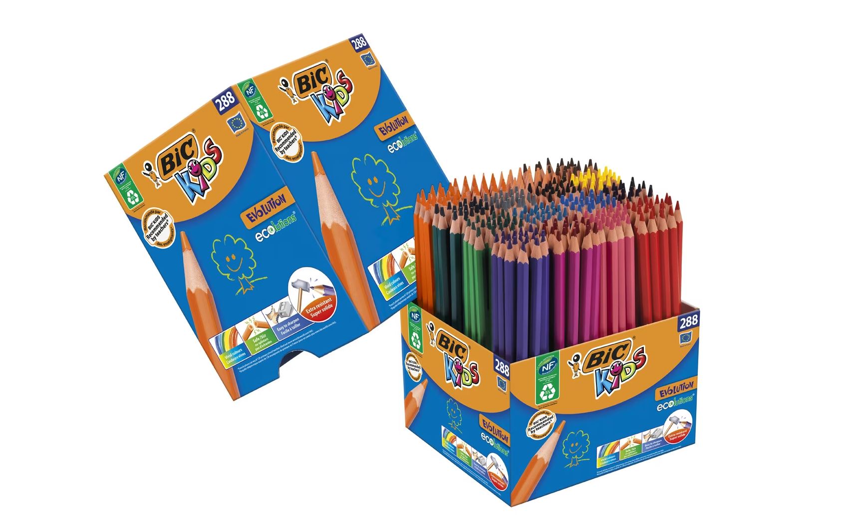 Pack escolar de 288 lápices colorear evolution BIC