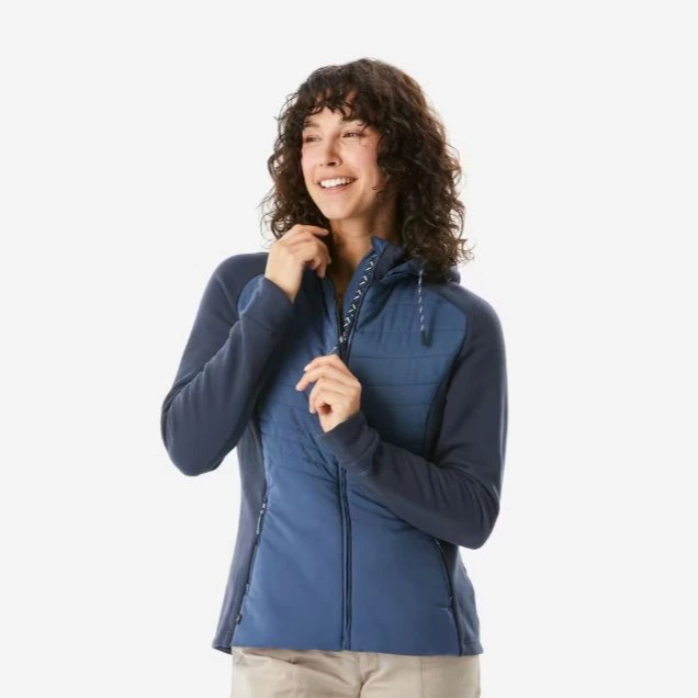 Chaqueta polar de montaña y trekking con capucha Mujer Quechua NH500 Hybrid
