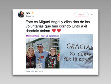"Yo corro por mi donante": la emocionante historia de Miguel Ángel en la Cursa Son Espases