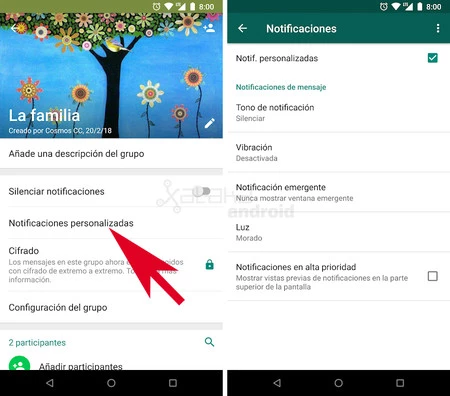 Notificaciones Personalizadas Grupos