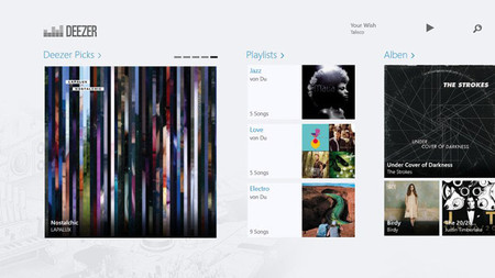 Deezer, música en streaming directamente a Windows 8. La aplicación de la semana