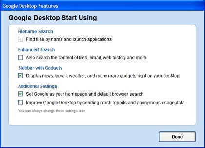 Google Desktop ya no se centra en las búsquedas