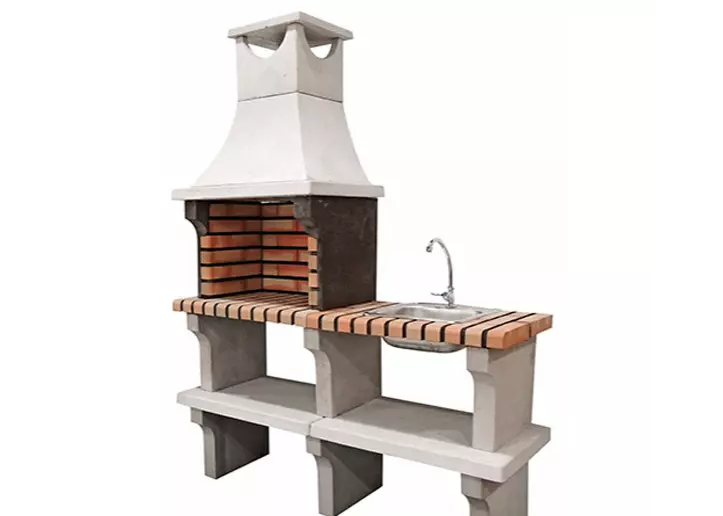 Barbacoa de obra con campana Maryland 193x142x50 cm de 310 kg