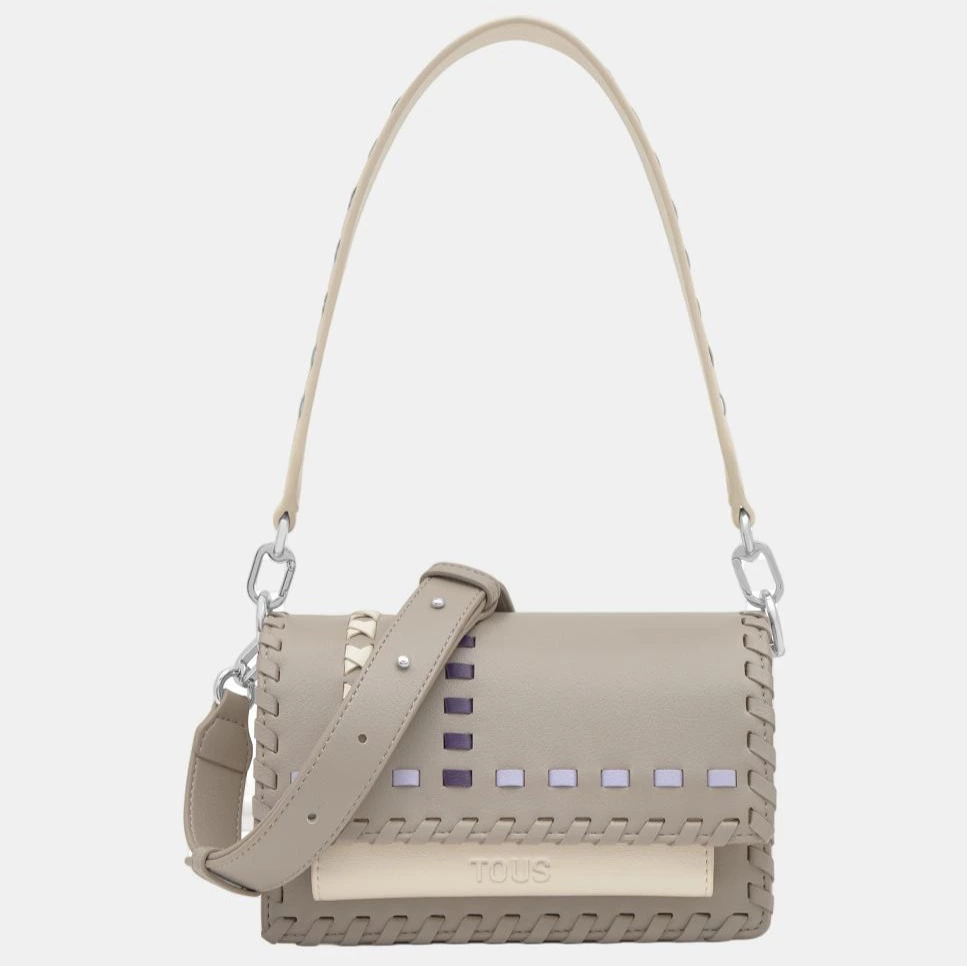 Bolso bandolera pequeño con cierre de botón imantado y solapa

