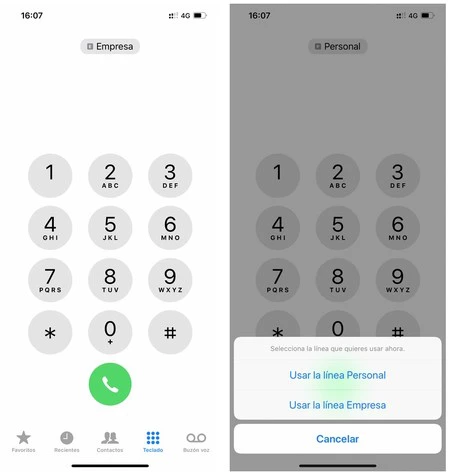 2 回線の iPhone 通話