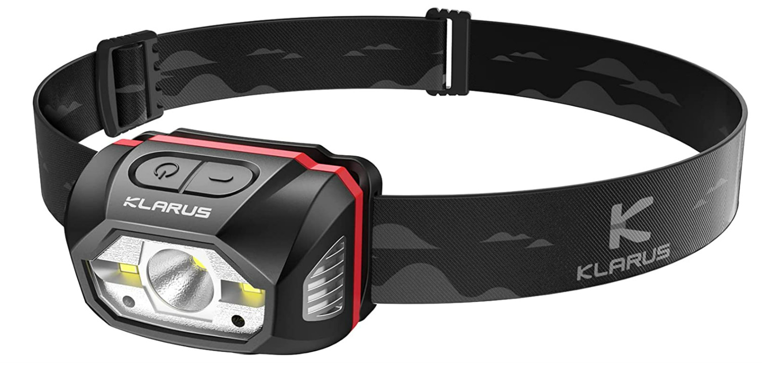 Klarus HM1 - Linterna frontal recargable,sensor de movimiento,440 lúmenes, 70 horas de tiempo de ejecución máximo, batería de 1800 mAh, recargable por USB, IPX6 impermeable para correr