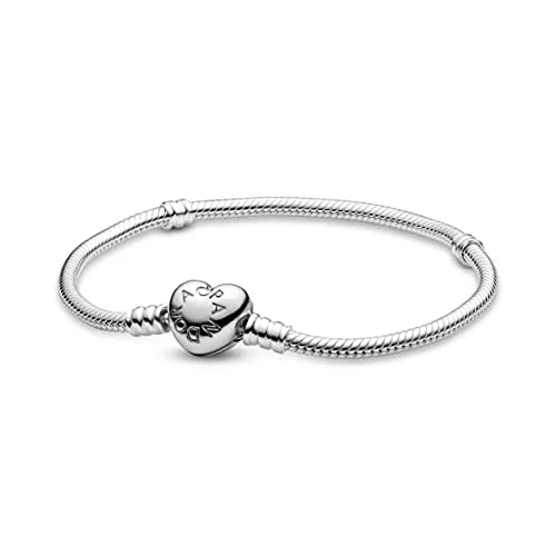Pandora Icons Pulsera de plata con cierre en forma de corazón, 20