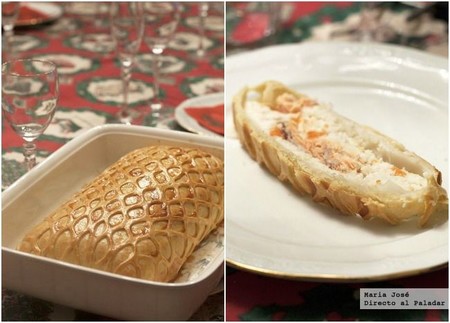 Muselina de pescado Wellington. Receta de Navidad