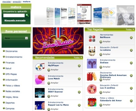 mstore, la tienda de aplicaciones de Movistar