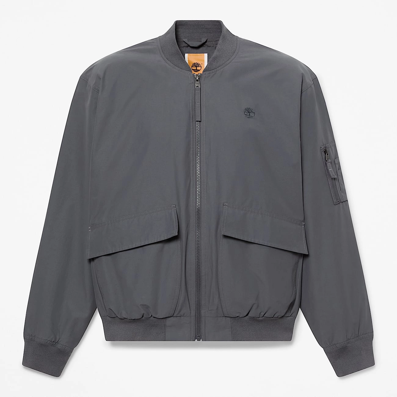 Chaqueta bómber de estilo militar con tratamiento hidrófugo duradero para hombre en gris oscuro