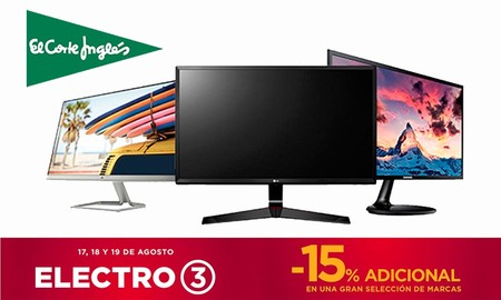 17 monitores Philips, LG o HP en oferta, en el Electro 3 de El Corte Inglés para ahorrar preparándote para el nuevo curso