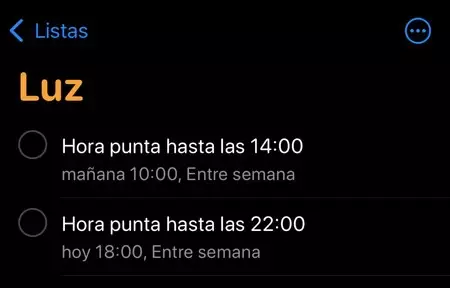 iPhone リマインダーのライトレート