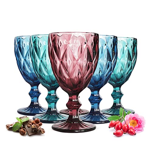 Sendez 6 Copas de Vino de Colores Con Relieve - 300 ml