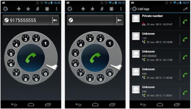 Dialer Retro, ruleta en Android
