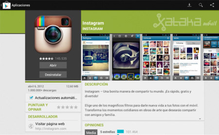 Instagram para Android se actualiza con soporte para tablets y tarjetas SD