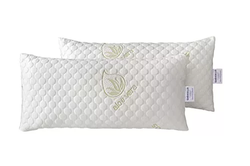 Todocama - Almohada viscoelástica Aloe Vera con Copos 100% viscoelásticos. Tejido Strech Aloe Vera. Termoregulable. Firmeza Media - Alta. Fabricado en España. (Pack 2 x 75 cm)