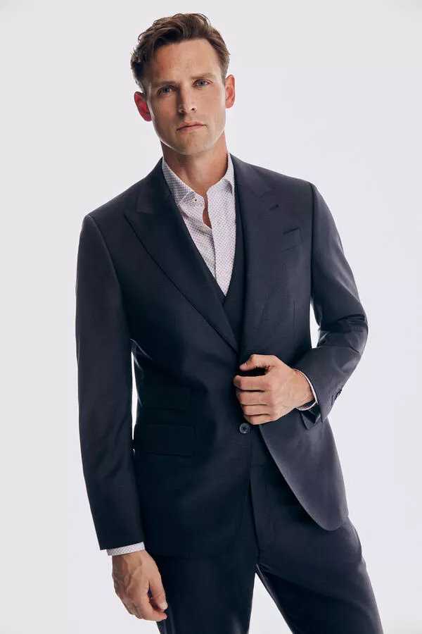 Americana azul tailored fit