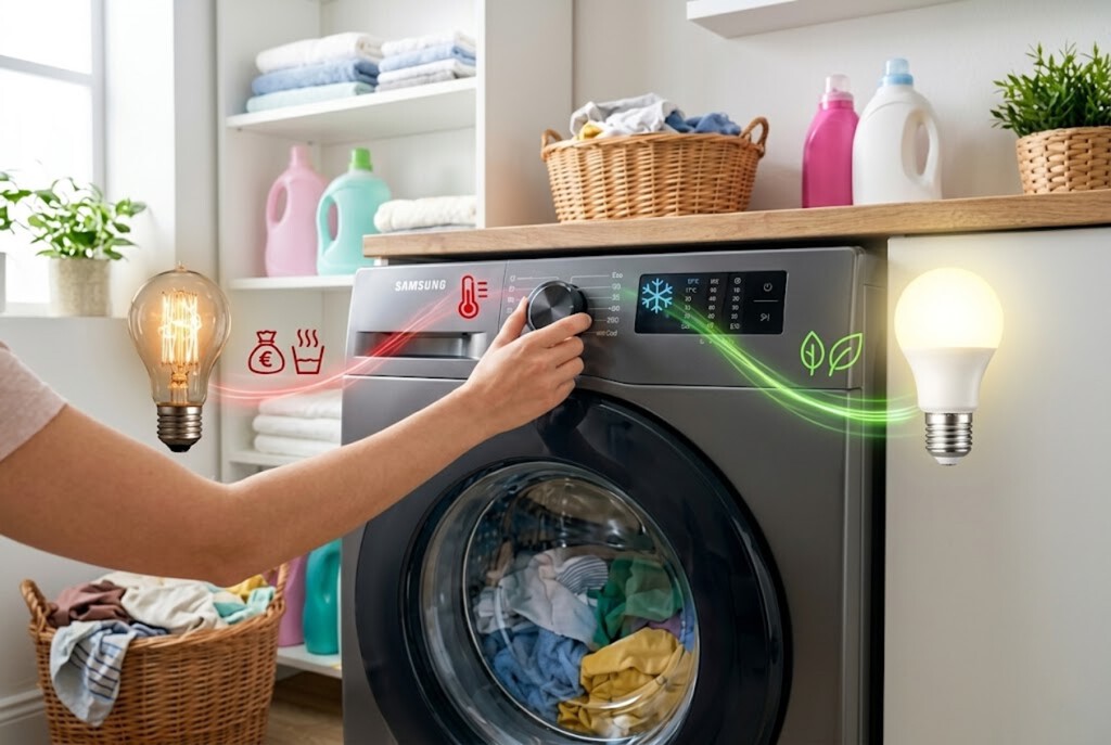 Para ahorrar luz con la lavadora no hace falta cambiar de electrodoméstico, sino lo que creemos sobre el agua caliente