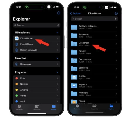 iPhoneのダウンロードフォルダー