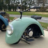 Esta minimoto retro se llama Volkspod y está creada con trozos del mítico Volkswagen Beetle