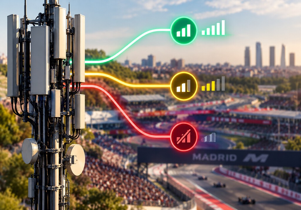 El reto de la F1 de Madrid: así es como los operadores están cortando la red en "rebanadas" para priorizar a los clientes que paguen más