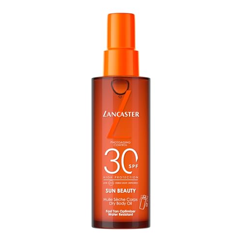 LANCASTER Sun Beauty Body Dry Oil SPF30 Sunscreen – Con complejo activador del bronceado – Tecnología Full LightTM para una protección solar de espectro muy amplio