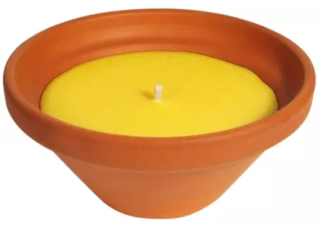 Vela de citronela vasija terracota 5,5x12 cm para exterior, ahuyenta mosquitos