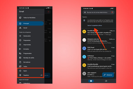 Vaciar Spam y papelera Gmail
