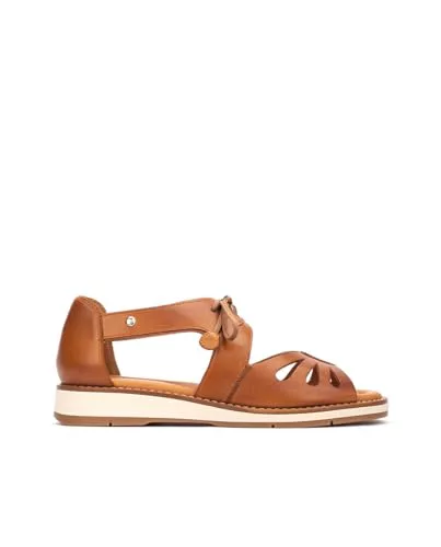 Pikolinos Roquetas Sandalias Planas Mujer | en Cuero | Cordones | Marrón