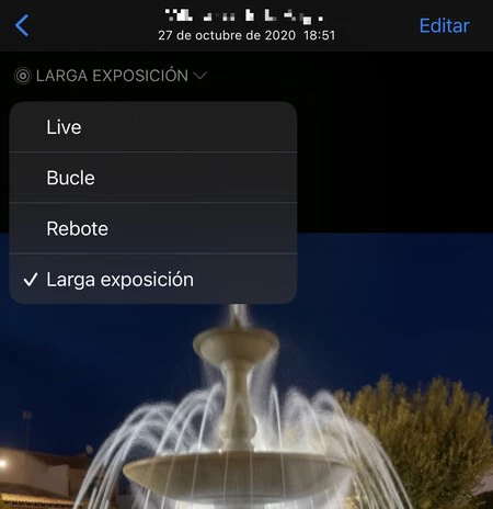 ライブフォト長時間露光