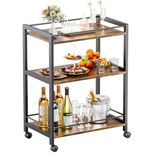 HITNET Carrito de Servicio de Bar de 3 Niveles
