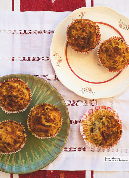 Muffins salados de jamón, manzana y queso pecorino. Receta