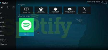Cómo escuchar música de Spotify desde Kodi