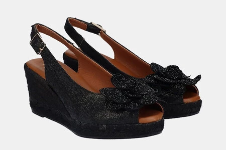 Alpargatas De Cuna De Mujer Tipo Peep Toe En Lino Dchicas
