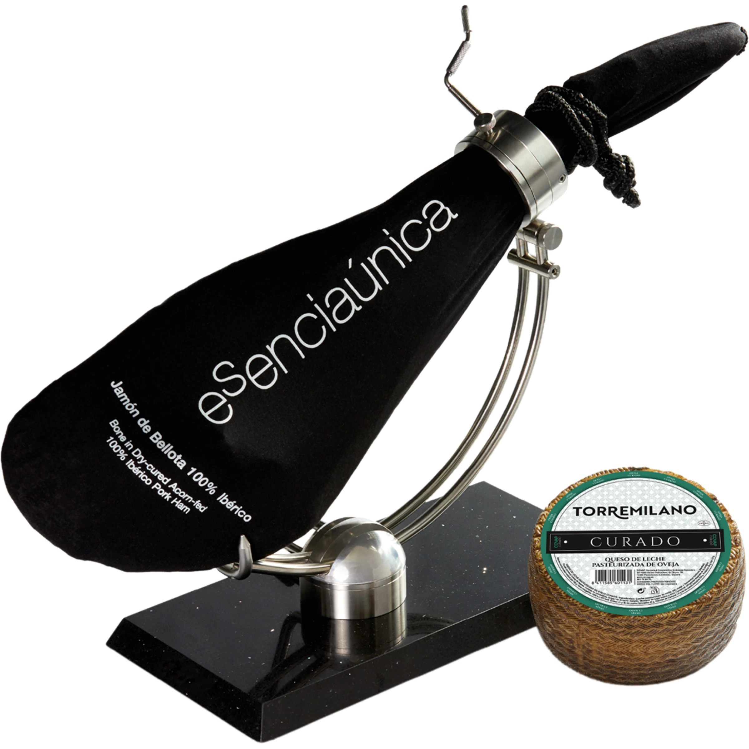 ESENCIAUNICA - Jamón de bellota 100% ibérico pieza 6,7 kg + queso curado de oveja 2,8 kg peso aproximado