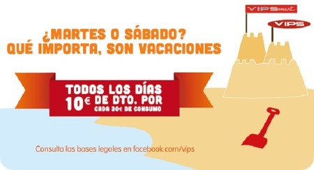En Vips te descuentan 10 euros por cada 30 de consumo