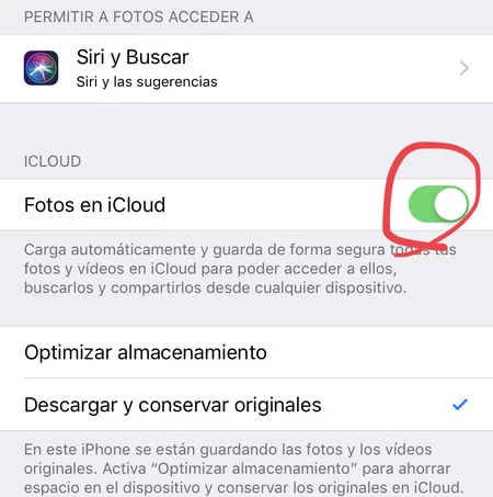 subir fotos a iCloud