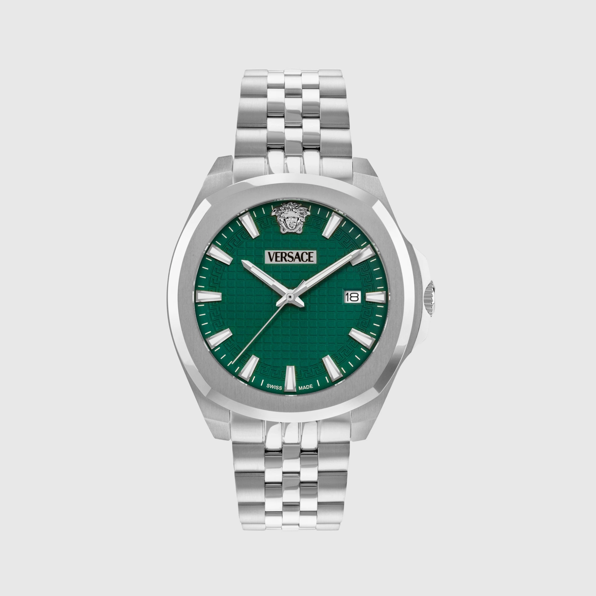 Reloj de hombre Luxury 3 hands VEKKA0425 de acero y correa plateada/gris