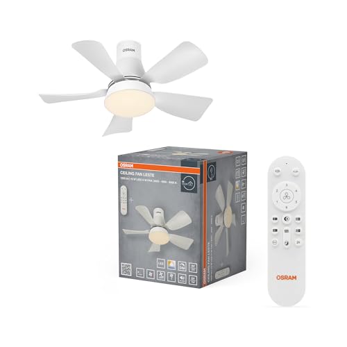 OSRAM Ventilador de techo LED Leste, blanco