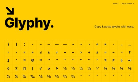 Glyphy, una sencilla y útil web que nos permite copiar en un solo clic caracteres y símbolos especiales